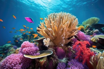 Fototapeta na wymiar anemonefish swimming among vibrant coral reef