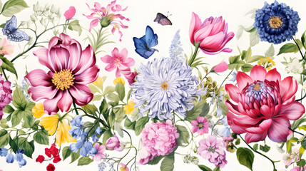 style Exotic floral pattern wallpaper texture floral Wonderland