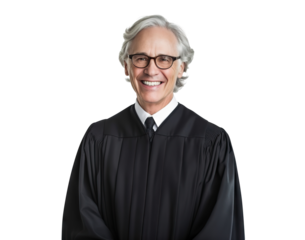 Smiling judge portrait, cut out