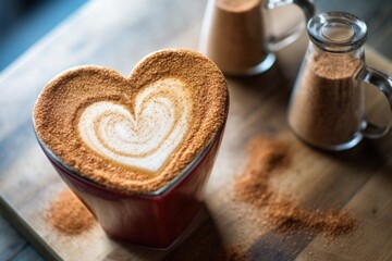 Obraz na płótnie Canvas heart-shaped latte art in a cappuccino