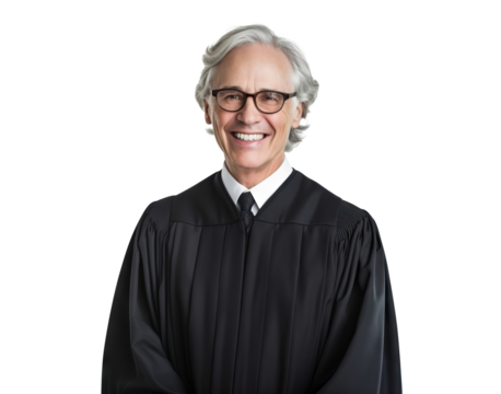 Smiling judge portrait, cut out