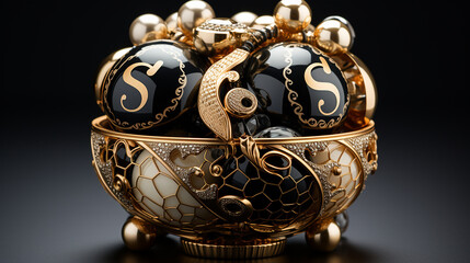 golden christmas ball