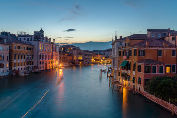 Night cityscapes of the Venice Grand Canal