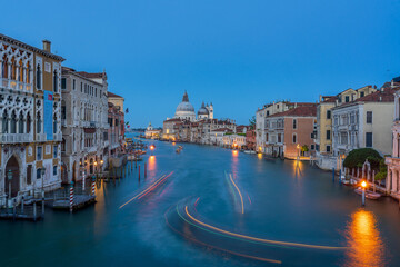 Night cityscapes of the Venice Grand Canal