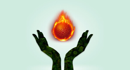 save environment against fire graphic background