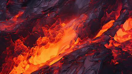 Lava flows with a fiery glow abstract background