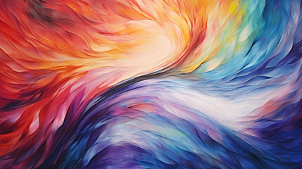 Abstract oil painting, wave painting, texture, colorful banner background - bold colors, iridescent waves.