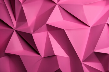 Pink Polygonal Surface with Triangular Pyramids. .