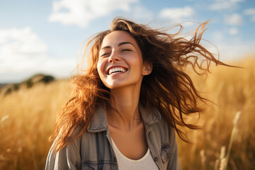 happy woman outdoor. .