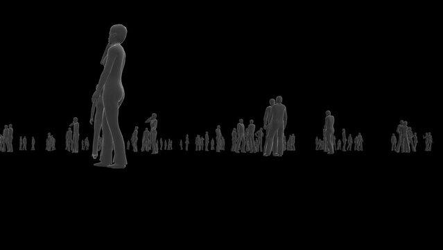 People stand x ray back back 4k