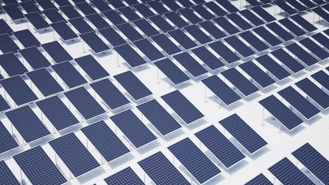 4K60 multi-angle 3D rendering animation of solar power plant