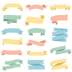 Pastel Ribbons With White Background