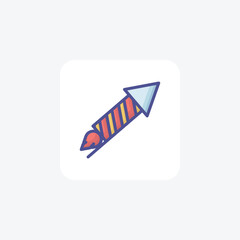 Enchanted Holiday Rockets Outline Filled Icon