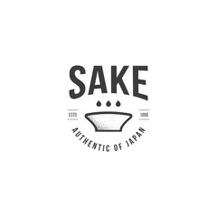 modern vintage sake authentic of japan symbol icon logo vector design template for business and company