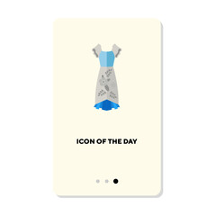 Dress thin flat vector icon. Woman, cute, fabric isolated vector. Clothing and fashion concept. Vector illustration symbol elements for web design and