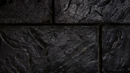 Black stone floor texture abstract background