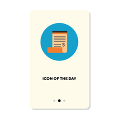 Document and listing flat vector icon. Paper, list isolated vector sign. Documentation and mailing concept. Vector illustration symbol elements for web design and apps