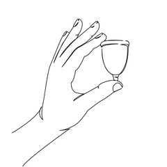 menstrual cup in hand