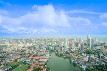 Gordijnen aerial view of the city Colombo Sri Lanka © Rusiru