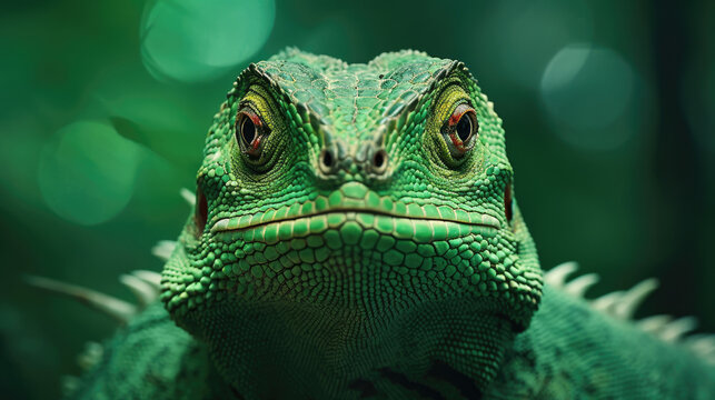 Close-up portrait shoot of a lizard