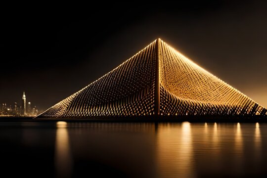 bridge at night generated by AI tool