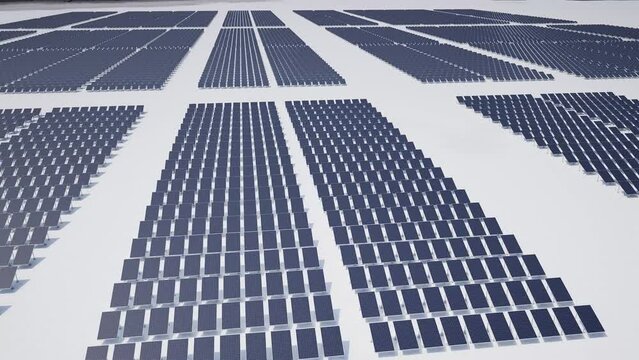 4K60 multi-angle 3D rendering animation of solar power plant