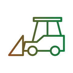 Building Buldozer Work Gradient Icon