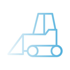 Building Buldozer Work Gradient Icon