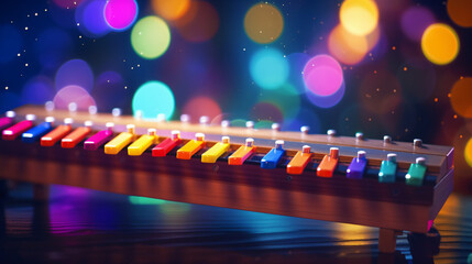 Xylophone with bokeh background