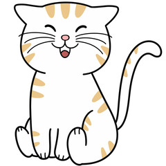 Cute Cartoon Sitting Cat