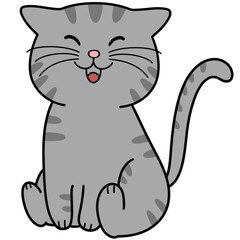Cute Cartoon Sitting Cat