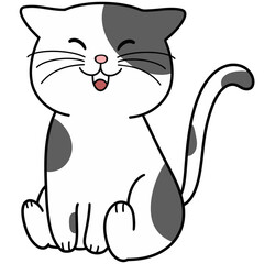 Cute Cartoon Sitting Cat