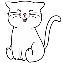 Cute Cartoon Sitting Cat