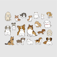 set of dog vector illustration © erick