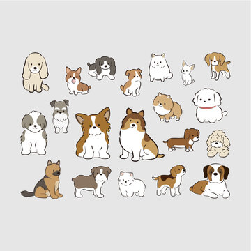 set of dog vector illustration