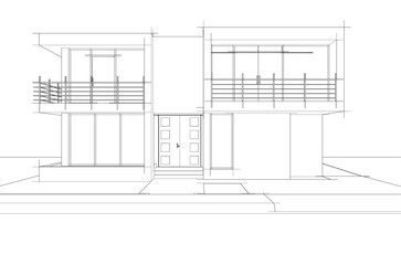 Modern house architectural drawing