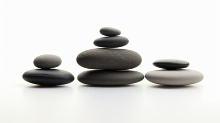 Fototapeta na wymiar Zen pebbles. Stone spa and healthcare concept isolated on white background