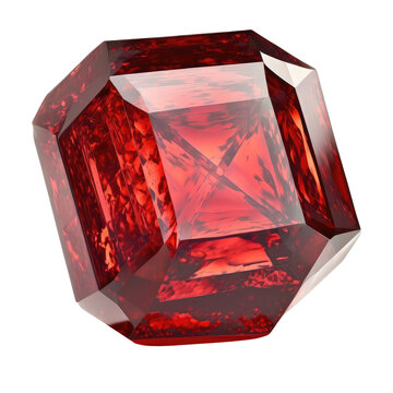 red sapphire isolated on white