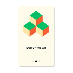Three-dimensional object on white background. Production of object in 3d cartoon illustration. Innovation concept. Vector illustration symbol elements for web design
