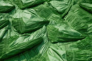 close-up of parachute fabric texture on grass