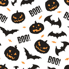 Happy Halloween colorful seamless pattern