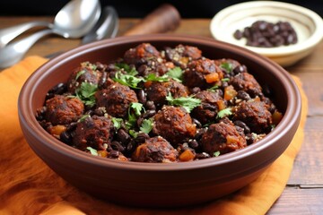 quinoa and black bean meatless meatballs - obrazy, fototapety, plakaty
