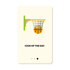 Basketball game hoop flat vector icon. Basketball hoop isolated sign. Basketball concept. Vector illustration symbol elements for web design and apps