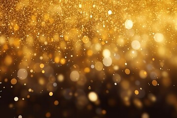 Gold bokeh light background, Christmas glowing bokeh confetti and sparkle texture overlay for your...