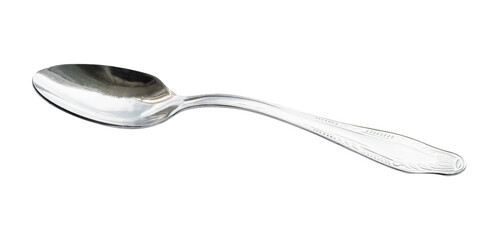 steel coffee spoon cutout on white background