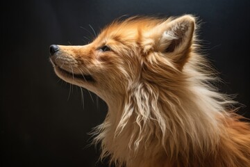 Naklejka na ściany i meble side profile of a sneezing fox, fur ruffled