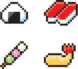 ゲーム風ドット絵　和食セット