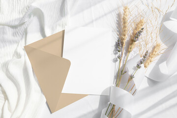 5x7 card mockup with envelope on white background 