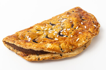 Blueberry pie on a white background