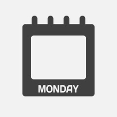 Template icon page calendar, day of week Monday
